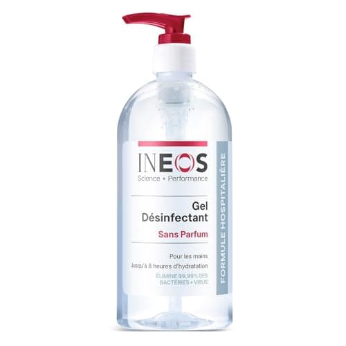 INEOS Hygienics - Gel Hydroalcoolique (500 ml) - Désinfectant pour les Mains - Qualité Hospitalière, Efficace contre 99,9% des Virus et des Bactéries