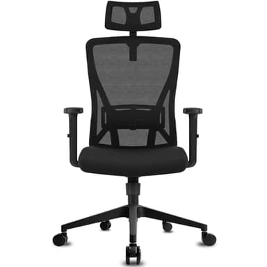 Durrafy Chaise Bureau, Fauteuil de Bureau avec Roullettes, Chaise de Ergonomique Appuie-Tête et Accoudoir Réglables, Maille Respirante, Support Lombaire Réglable, Roulement 150KG