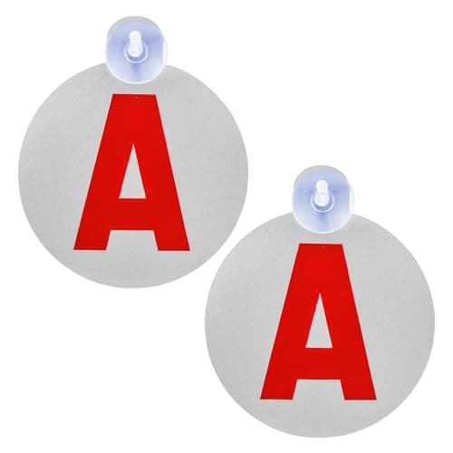 Cosswe 2 Disque A Jeune Conducteur, disques électrostatiques pour Les conducteurs Adolescents avec ventouses pour la Fixation sur Les véhicules, 15 cm de diamètre