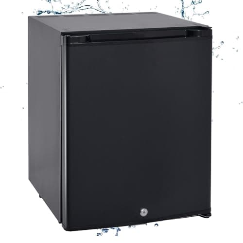 Techomey Frigo 12V, Frigo Camping Car 12V 220V pour Caravane, Camping, Camping Car, Chambre, Bureau, Hotel, Van, avec Serrure, Silencieux, 40L, Noir