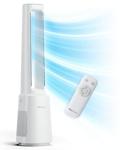 Pro Breeze OmniAir Ventilateur Colonne Purificateur d'Air, Ventilateur Sans Pale 105cm Silencieux, Tour avec Filtre HEPA, Télécommande, 10 Vitesses, Oscillation 75°, Ventilateur Sans Lame