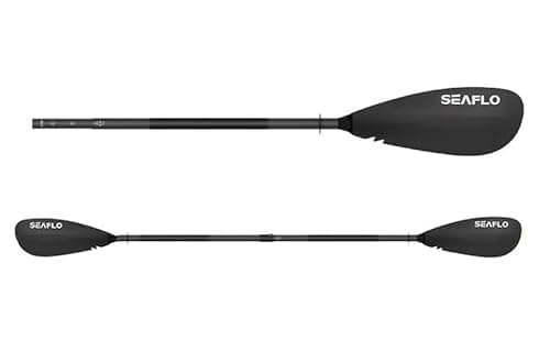 Seaflo Pagaie double en aluminium, très légère, réglable de 220 à 230 cm, pagaie de kayak, pagaie de canoë, pagaie SUP, canoë, bateau, rame, noir