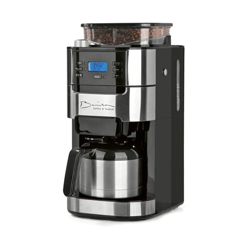 Barista Cafetière Filtre avec verseuse Isotherme 1L pur 12 tasses de café, Machine a cafe grain avec broyeur et écran digital, Fonction de minuterie