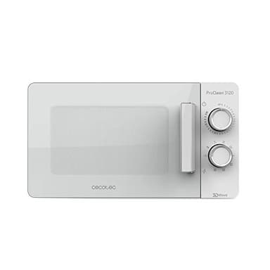 Cecotec 800 W Micro-ondes avec Gril ProClean 3120 Capacité de 20 L, Revêtement Ready2Clean, 700 W de Puissance, 6 niveaux, Minuterie 30 minutes, Mode Décongeler, Finition en Blanc