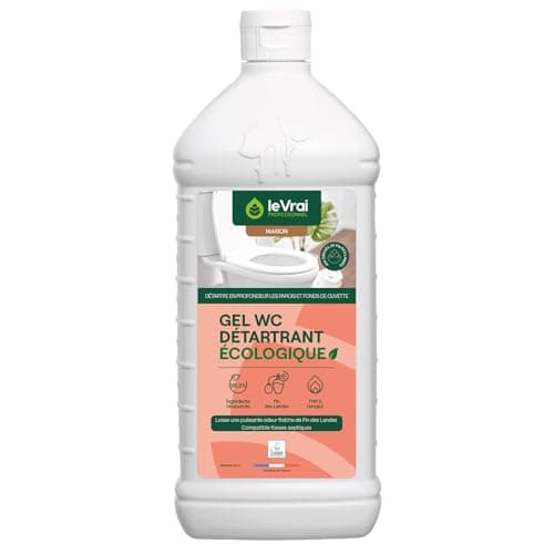 LE VRAI PROFESSIONNEL - Gel WC Détartrant - Produit Anti-Calcaire - Nettoyant toilettes - Parfum Pin des Landes - Fabrication Française - Flacon 1L