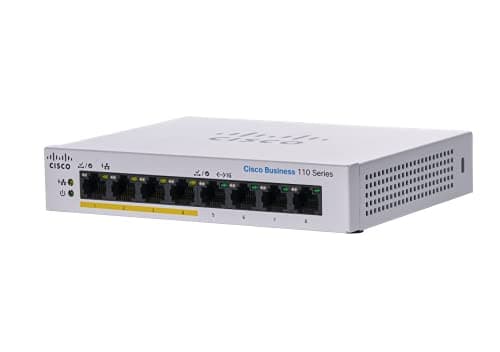 Cisco Commutateur non administrable Business CBS110-8PP-D | 8 Ports GE | PoE partielle | Bureau | Alim. externe | Garantie Limitée à Vie (CBS110-8PP-D)