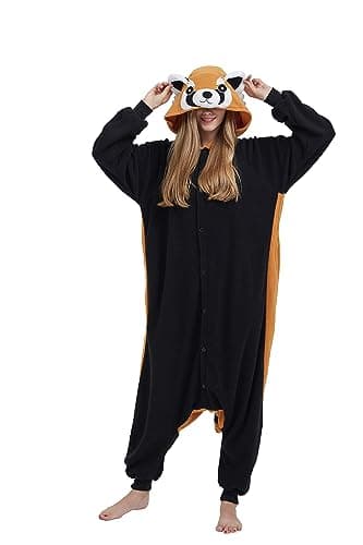 SimZoo Animal One Piece Pyjamas pour Adultes, Raton Laveur Cosplay Costume VêTements De Nuit pour Hommes Femmes, One Piece Unisex Home Wear