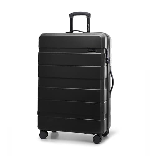 WITTCHEN Valise Grande Taille Valise de Voyage Valise à roulettes Coque Rigide en ABS avec 4 roulettes Spinner Serrure à Combinaison Poignée télescopique COMODO Line Taille XL Noir