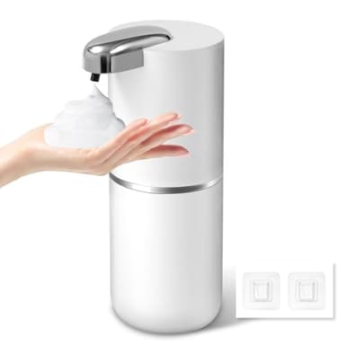 Distributeur de Savon Automatique, Distributeur de Savon avec Capteur de Mouvement Infrarouge, Mural, Rechargeable par USB, Étanche IPX5, Adapté à la Cuisine, Salle de Bain