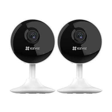 EZVIZ C1C 2PK 1080P Caméra Surveillance WiFi Interieur, 12m Vision Nocturne, 130° Grand Angle, Détection de Mouvement, Audio Bidirectionnel, Compatible Alexa pour Bébé/Animaux, Magnetic Mount