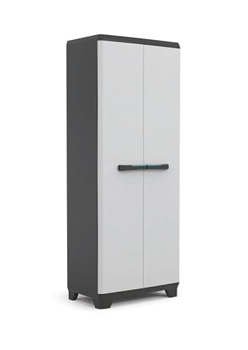 Kis 9724000 0616 02 Linear Armoire Haute Plastique Gris Clair/Noir 68 x 39 x 173 cm