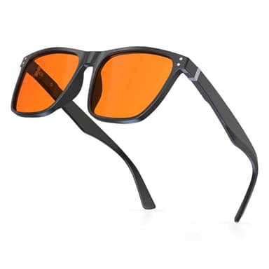 Bloomoak - Lunettes bloquant la lumière bleue à 99% - Lunettes de jeu - Anti-éblouissement - Anti-fatigue - Matériau TR90 - Convient pour les écrans, les jeux, tv (Ambre - 99% - monture carrée)