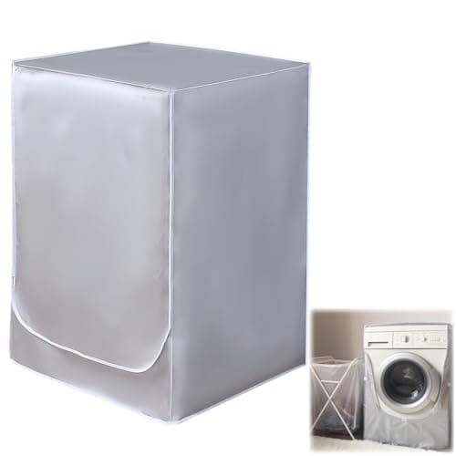 Housse de Machine a Laver, Cache à Lave Linge Machine à Chargement Frontal Imperméable, Sèche Linge Intérieure et Extérieure Protection Anti Poussière Et Vieillissement, avec Fermeture Eclair, 50 x 60