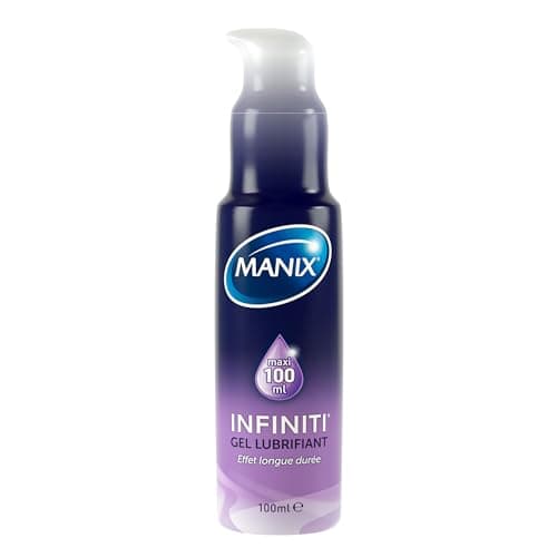 Manix Infiniti : Gel Lubrifiant (100ml) Longue durée à Base de Silicone / 3X Plus Efficace / Compatibles avec les Préservatifs