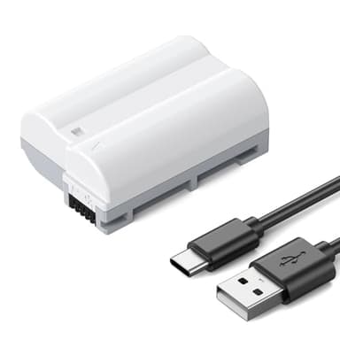 K&F Concept 2600mAh EN-EL15C Batterie, USB C 2.5H Chrage Rapide EN-EL15 Batterie Compatible avec Nikon Z8, Z7, Z6, Z7ii, Z6ii, Z5, D850, D810, D810A, D780, D750, D610, D500, D7500, D7200 Caméra