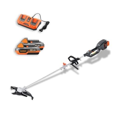 FUXTEC Débroussailleuse Batterie 2x20V FX-E2MSSET - avec Batteries Et Double Chargeur - Largeur De Coupe 25,5-35cm, Lame Et Fil, 10Kg, Jusqu'à 6000 TR/Min