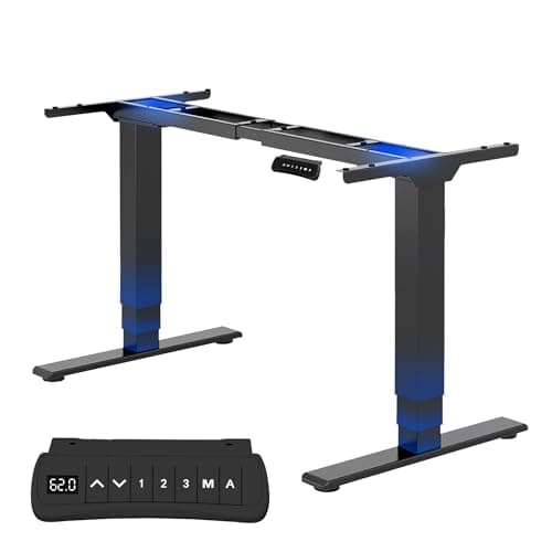 FLEXISPOT EC5B PRO Bureau Assis Debout Électrique à 3 Colonnes 2 Moteurs Cadre de Bureau Debout Réglable en Hauteur, Panneau de Contrôle de Mémoires, Charge 160kg,Noir