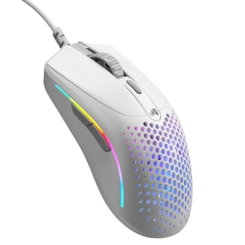 Glorious Gaming - Souris Gaming Model O 2 Mini Filaire : 49g Ultra légère, capteur Optique 26 000, Motion Sync, 80M de clics, 6 Boutons programmables, pour Petites Mains, FPS, MMO, MOBA, Blanc