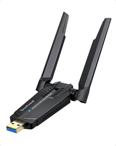 BrosTrend 5400Mbps Clé WiFi 6E Puissante Tri-Bande 6GHz / 5GHz / 2.4GHz, AXE5400 Clé WiFi 6 USB Longue Portée Cle Wi-FI pour PC, Antenne Wi-FI PC Dongle, Adaptateur USB, Compatible avec Windows 11/10