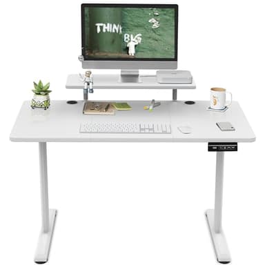 TRIUMPHKEY Bureau Assis Debout 120×60cm Hauteur Réglable Electrique,Blanc Bureau Ordinateur,Standing Desk,Table Assis Debout Idéal pour l'apprentissage au et Les Jeux