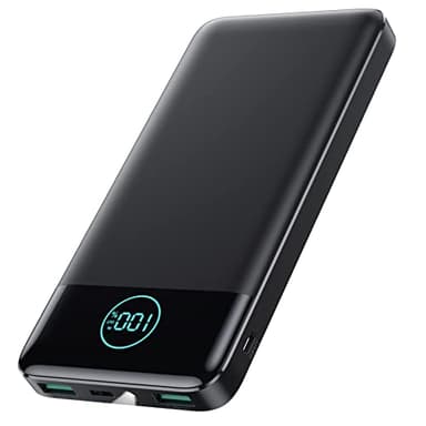 AXNEB Batterie Externe 13800mAh, [Ultra Mince mais Puissant] Power Bank USB C 3A in & Out Chargeur Portable avec Affichage LED et Lampe de Poche Batterie Portable pour iPhone Galaxy Huawei Xiaomi