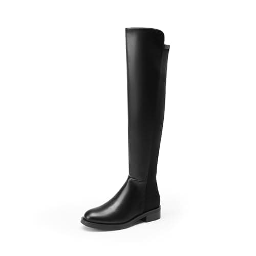 DREAM PAIRS Bottes au-Dessus du Genou pour Femmes Cuissardes Elégante et Confortable Bottines Simple et Pratique,Size 38.5,Noir-PU,SDOB2409W