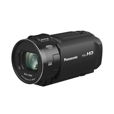 Panasonic V900 | Caméscope Full HD (Qualité vidéo Full HD 50p, Zoom Optique 24x, Grand Angle 25mm, Ecran tact., Stabilisé, AF 4K, HDR) Noir – Version Française