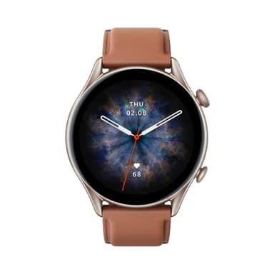 Amazfit GTR 3 Pro, 46 mm, Montre Connectée Homme, GPS, SpO2/Cardiofréquencemètre/Moniteur de Sommeil, 150+ Modes Sportifs, Appels Bluetooth, Alexa, AMOLED Smartwatch Sport(Brun)
