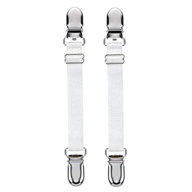 Ericotry 1 paire (2 pièces) multi-fonctions réglables élastiques porte-jarretelles avec sangles et clips pour bas (style I blanc)