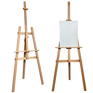 Grand chevalet XXL 170 cm en bois de hêtre pour toile jusqu'à 100 cm. Convient aux enfants et aux adultes. Chevalet en bois réglable pour mariage, événements, peinture d'art, exposition, publicité