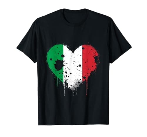 Drapeau italien italien avec racines en forme de cœur T-Shirt