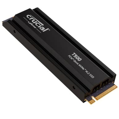 Crucial T500 SSD 2To PCIe Gen4 NVMe M.2 PS5 SSD Interne Gaming avec Dissipateur, jusqu’à 7400 Mo/s, Compatible PlayStation 5, TLC NAND, Ordinateur de Bureau - CT2000T500SSD5