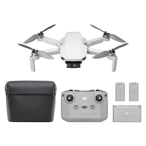 DJI Bundle Fly More Mini 4K, Drone Caméra 4K UHD, Moins de 249 g, Transmission Vidéo sur 10 km, Retour Auto, Trois Batteries, Temps de Vol max. de 93 min, C0, QuickShots