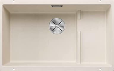 BLANCO SUBLINE 700-U Évier en granit SILGRANIT blanc doux | Type de montage : sous plan | Pour armoires inférieures de 80 cm de large | Une découpe et monté une seule fois