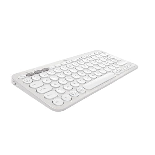 Logitech Pebble Keys 2 K380s clavier sans fil Bluetooth multidispositif, raccourcis personnalisables, fin et portable, Easy-Switch pour Windows, macOS, iPadOS, Android, ChromeOS, FR AZERTY, Blanc