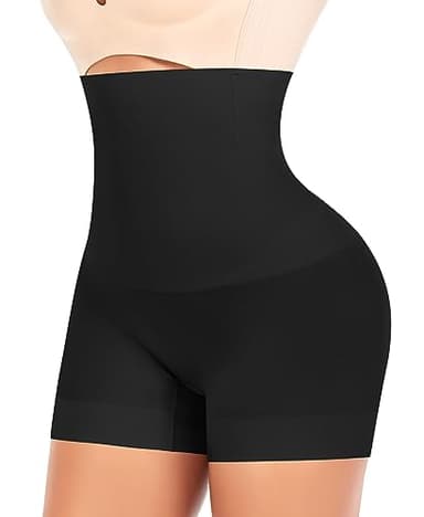 YARRCO Short Gainant Femme Ventre Plat Culotte Gainante Amincissante Panty Gainant Invisible Culottes Sculptantes Taille Haute Shorty Anti Frottement Cuisse sans Couture (#2 Noir(Taille Haute),S)
