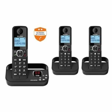 Téléphonie fixe sans fil - ALCATEL - F860 voice trio noir - Avec fonction blocage d'appels indésirables