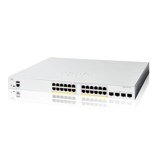 Cisco Commutateur Intelligent Cisco Catalyst 1200-24FP-4X, 24 Ports GE, PoE complète, Ports SFP+ 4x10GE, Garantie limitée à Vie (C1200-24FP-4X)
