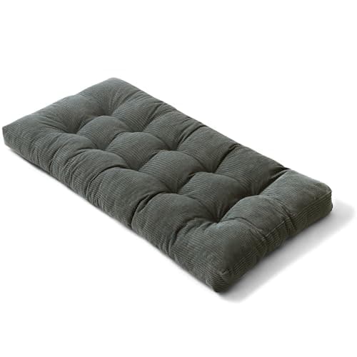 Bananair - Futon 1 Place Épais & Confortable, Rembourrage en Mousse - Tissu en Velours Côtelé Doux & Élégant - Sangle Incluse, Matelas de Sol Pliant Pratique (90x190 cm, Gris Foncé)