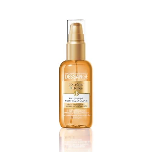 Dessange - Huile Sublime Nutri-Régénérante Extrême 3 Huiles - Formule Enrichie À L''Argan, Camélia & Pracaxi - Nourrit Intensément & Restaure - Pour Cheveux Desséchés - Sans Rinçage - 100 ml