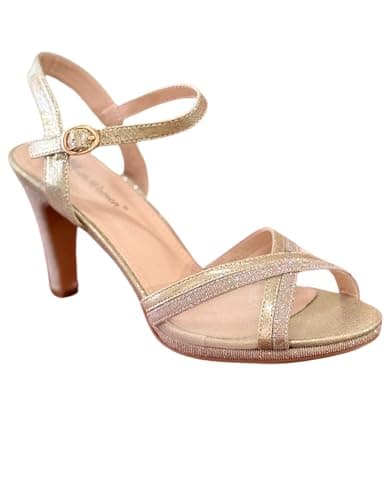 Sandales à Talons Femme - Escarpins Ouverts élégants Brillants & pailletés - Chaussures de soirée, Mariage et cérémonie