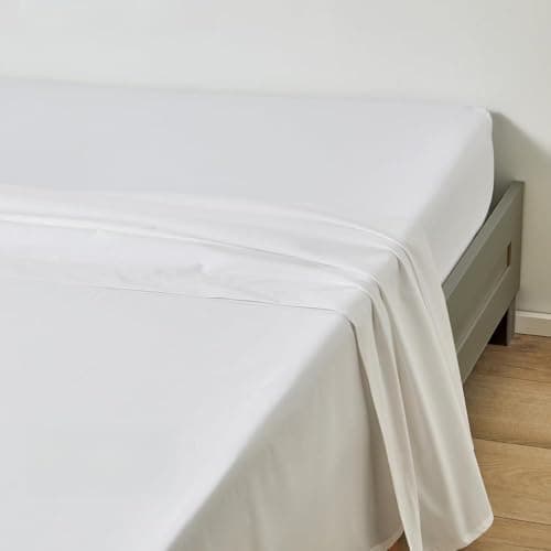 Duquennoy & Lepers - Drap Plat 2 Personnes 270x300 Blanc - Percale 80 Fils uni