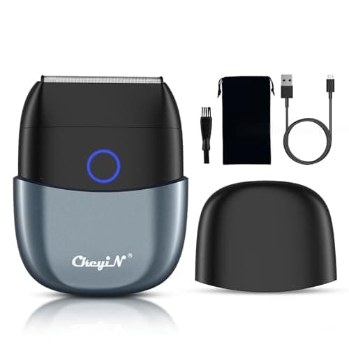 Rasoir Electriques Hommes,USB Tondeuse Barbe avec capuchon,Rasoir de Voyage Rasoir Électrique sans fil et Rechargeable pour Hommes,Professionnels éTanches Mini Rasoir Électrique, Cadeau Homme