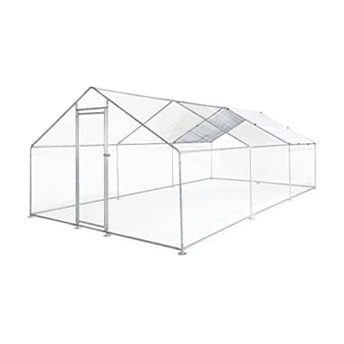 Alice's Garden - Enclos pour poulailler 18 m² - Babette - Volière en Acier galvanisé. bâche de Toit imperméable et Anti UV. Porte avec loquet. enclos pour Animaux 3x6m