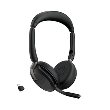 Jabra Evolve2 65 Flex - Micro-Casque stéréo sans Fil Bluetooth avec Technologie à réduction de Bruit ClearVoice et ANC Hybride - Compatible avec Les principales Plateformes UC - Noir
