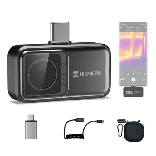 HIKMICRO Mini2 Caméra thermique Android, résolution IR 256 x 192, caméra thermique, fréquence de rafraîchissement 25Hz, angle de vue 50°, 49 152 pixels, -20°C à 350°C, USB-C(pas pour iphone).