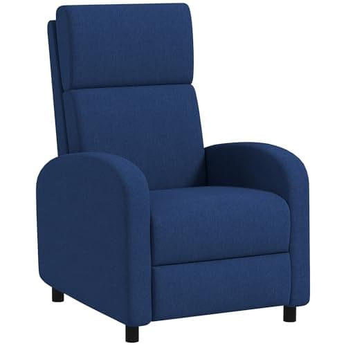 HOMCOM Fauteuil Relax Fauteuil de Relaxation inclinable Salon avec Dossier réglable jusqu'à 160° manuellement, Repose-Pieds intégré pour Salon Chambre Bureau Home cinéma, Charge 120 kg, Bleu