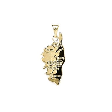 line.bijoux"Pendentif Carte Corse Corsica Plaqué Or 750/000,poinçonné et Garanti