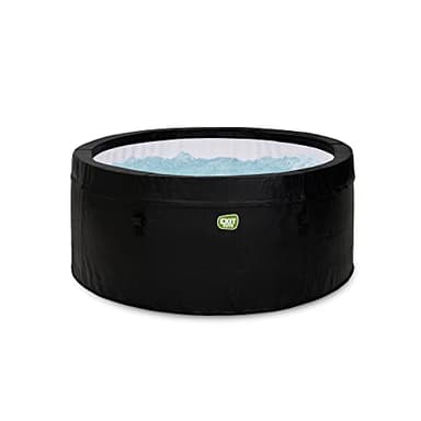 EXIT Toys Leather Premium Spa Extérieur - Isolé - ø156x70cm - pour 2 Personnes - Inclus Chauffage, Pompe Filtrante, Parois Isolantes et Bâche de Protection Isolante - 90 Jets d'air Puissants - Noir