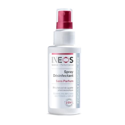 INEOS Hygienics - Spray Désinfectant (100 ml) - Antibactériens Mains et pour surface à Base d'Alcool - Formule Hospitalière, Efficace contre 99,9% des Virus et des Bactéries